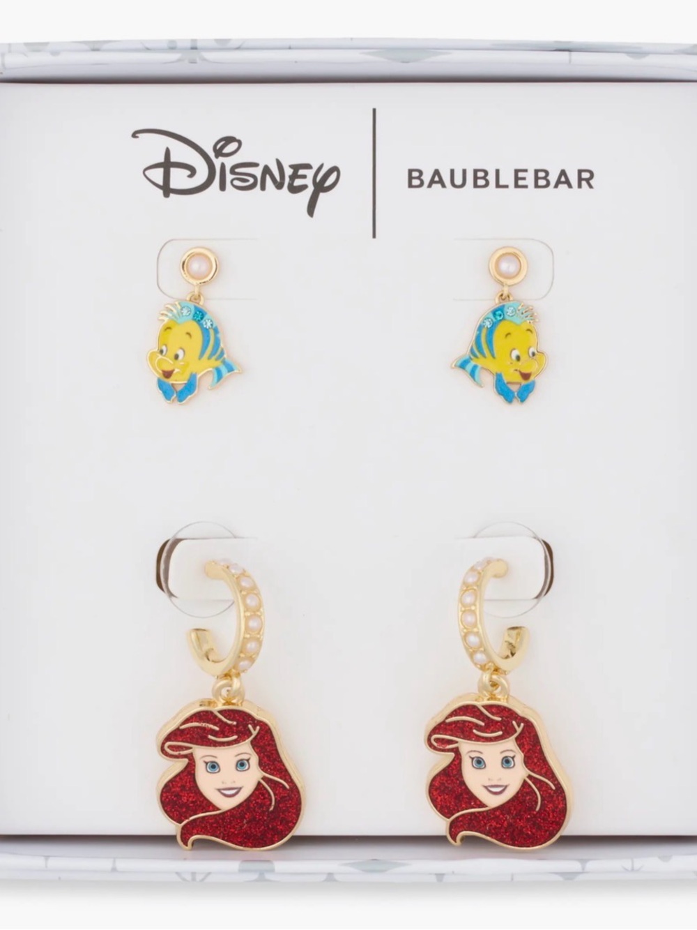 Disney x BaubleBar Little Mermaid Earrings Set Ariel and Flounder